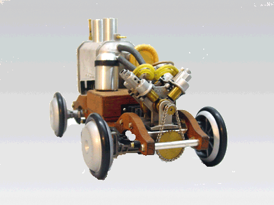 front view of steam engine tractor